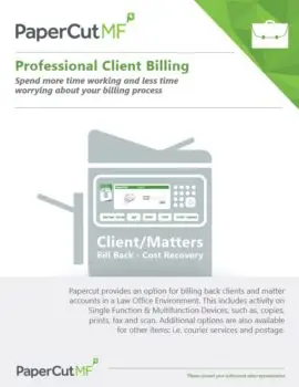 Papercut, Mf, Professional Client Billing, Wilson Office Solutions